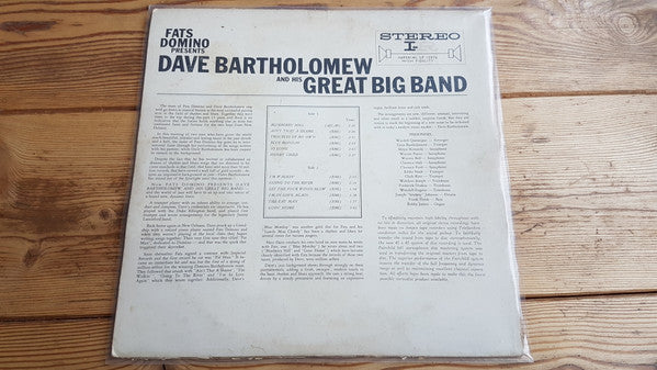 Dave Bartholomew - Fats Domino Presents Dave Bartholomew And His Great Big Band - LP