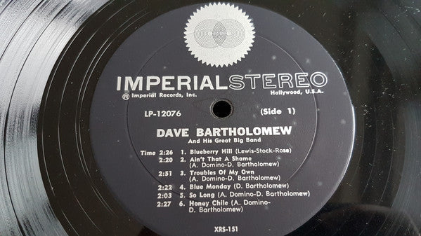 Dave Bartholomew - Fats Domino Presents Dave Bartholomew And His Great Big Band - LP
