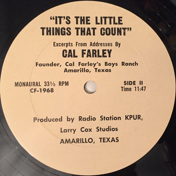 Cal Farley - It's The Little Things That Count - LP