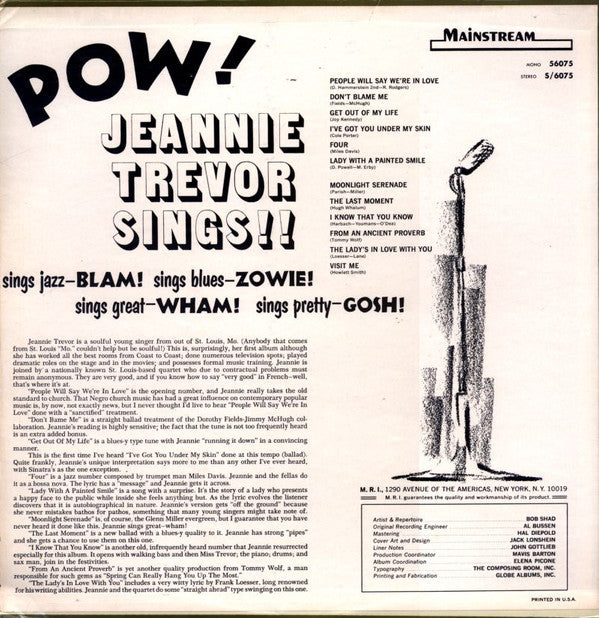 Jeannie Trevor* - Pow! Jeannie Trevor Sings - LP
