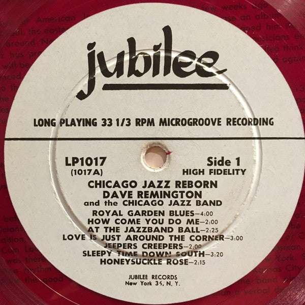 Dave Remington, The Chicago Jazz Band - Chicago Jazz Reborn - LP
