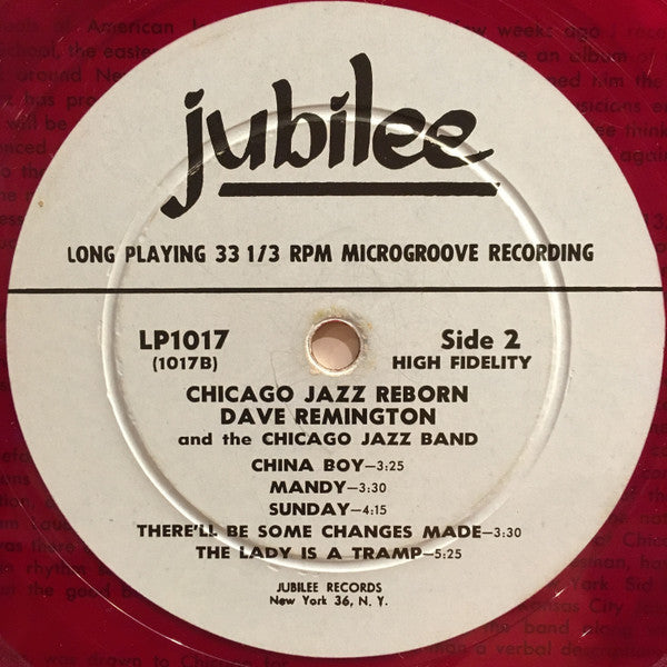 Dave Remington, The Chicago Jazz Band - Chicago Jazz Reborn - LP