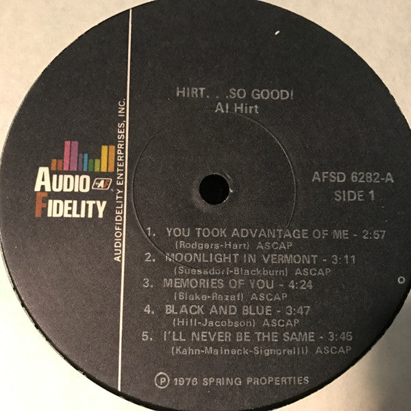 Al Hirt And His Orchestra - Hirt...So Good! - LP