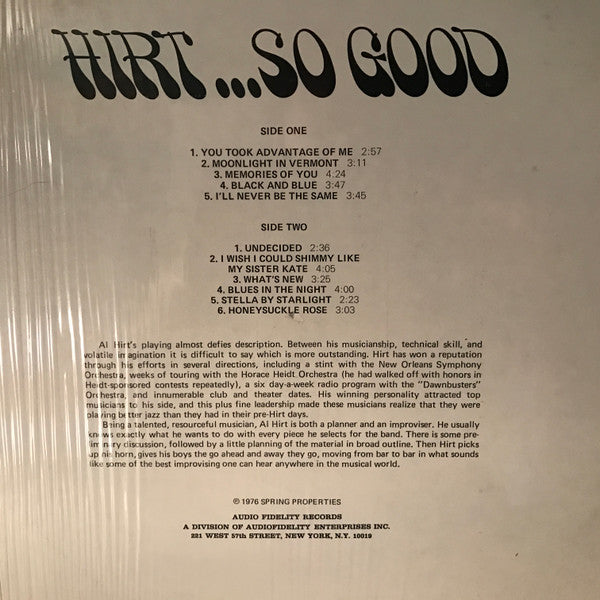 Al Hirt And His Orchestra - Hirt...So Good! - LP