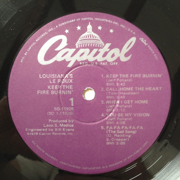 Louisiana's Le Roux* - Keep The Fire Burnin' - LP