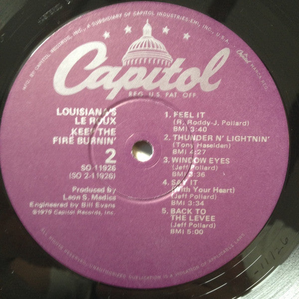 Louisiana's Le Roux* - Keep The Fire Burnin' - LP