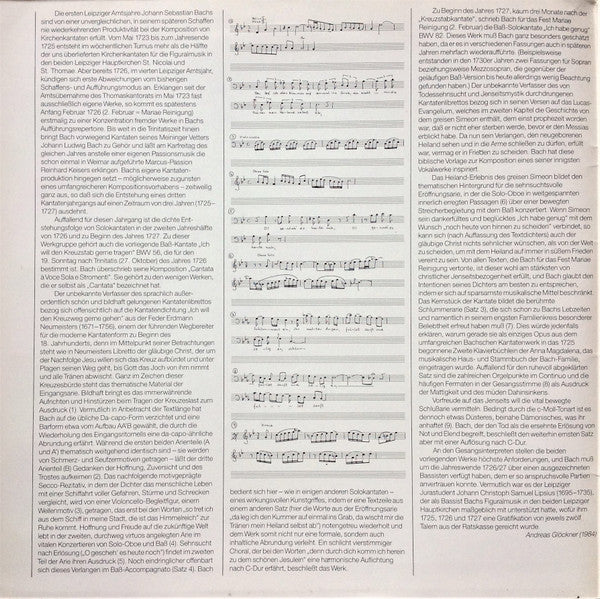 Siegfried Lorenz, Neues Bachisches Collegium Musicum Leipzig ; Max Pommer / Johann Sebastian Bach - Kantaten (Cantatas ∙ Cantates) - LP