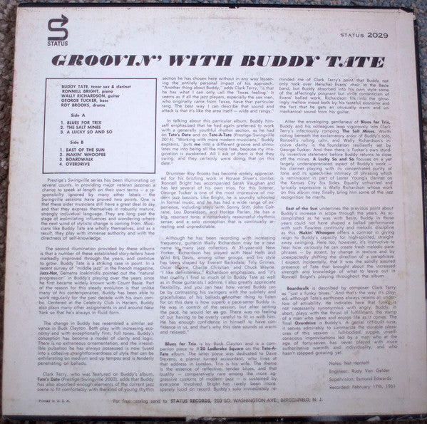 Buddy Tate - Groovin' With Buddy Tate - LP