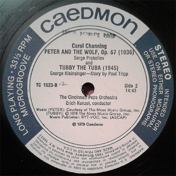 Carol Channing, Cincinnati Pops Orchestra, Erich Kunzel - Peter And The Wolf And Tubby The Tuba - LP
