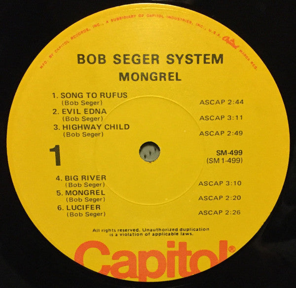 Bob Seger System - Mongrel - LP