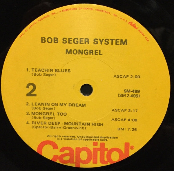 Bob Seger System - Mongrel - LP