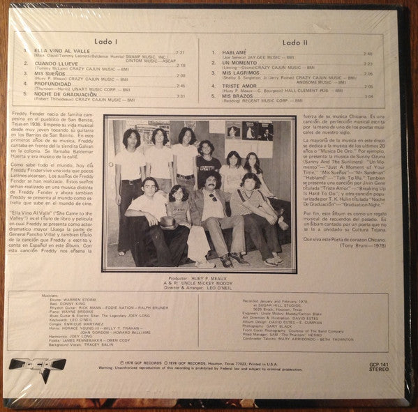 Freddy Fender  - Ella Vino Al Valle - LP