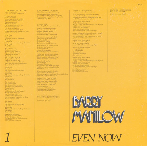 Barry Manilow - Even Now - LP