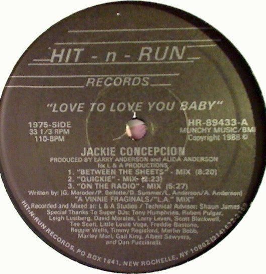 Jackie Concepcion - Love To Love You Baby - LP