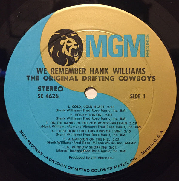 The Original Drifting Cowboys* - We Remember Hank Williams - LP
