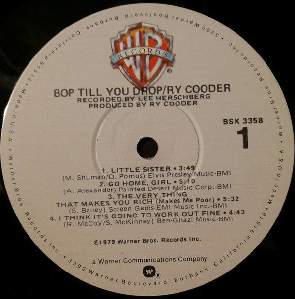 Ry Cooder - Bop Till You Drop - LP