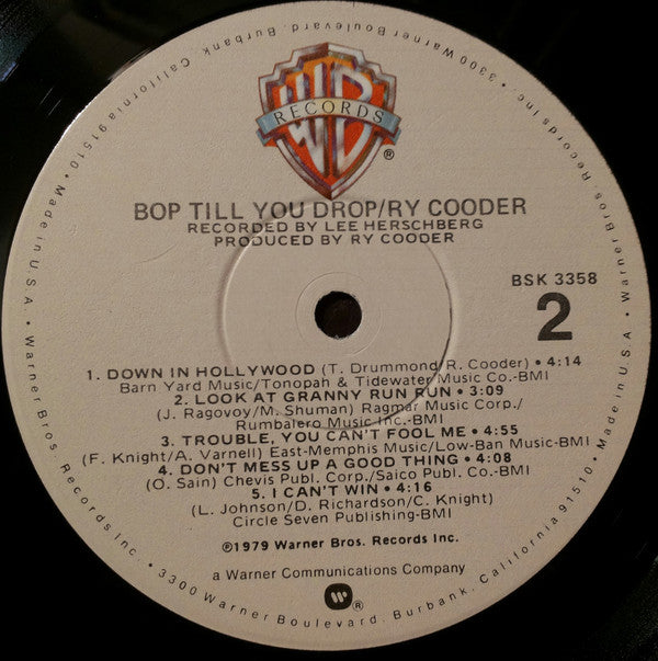 Ry Cooder - Bop Till You Drop - LP