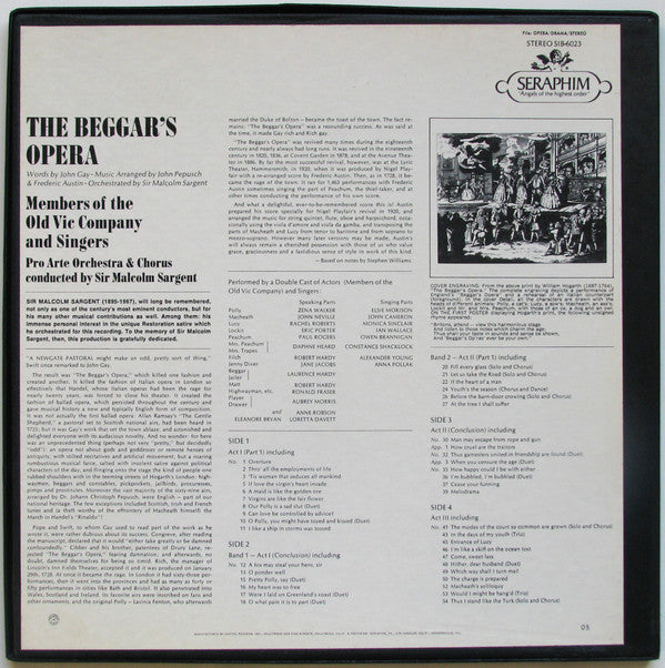 John Gay, Sir Malcolm Sargent, Pro Arte Orchestra* - The Beggar's Opera - LP