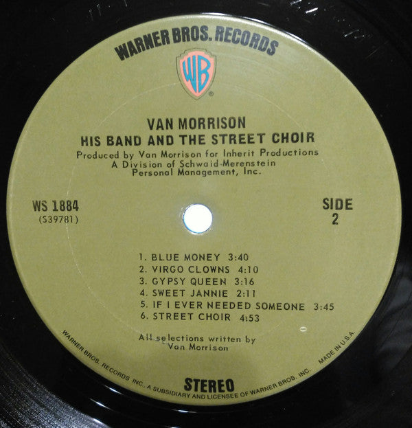 Van Morrison - His Band And The Street Choir - LP