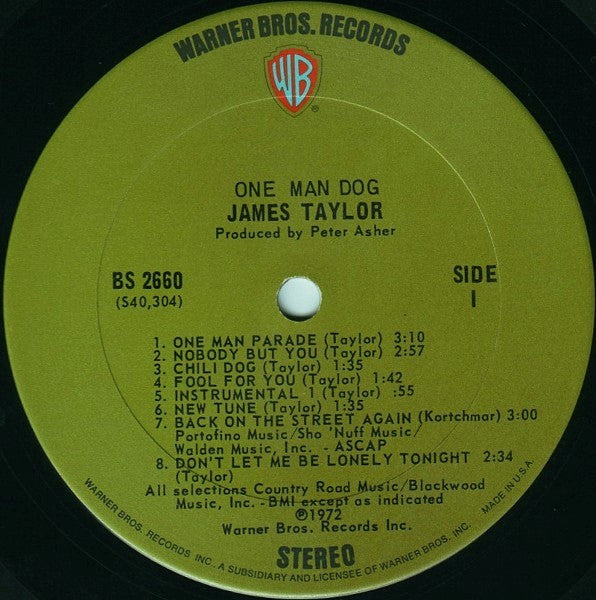 James Taylor (2) - One Man Dog - LP