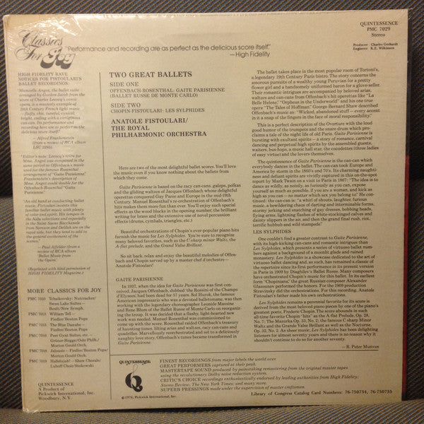 Offenbach*, Anatole Fistoulari, The Royal Philharmonic Orchestra, Chopin* - Gaite Parisienne / Les Sylphides - LP