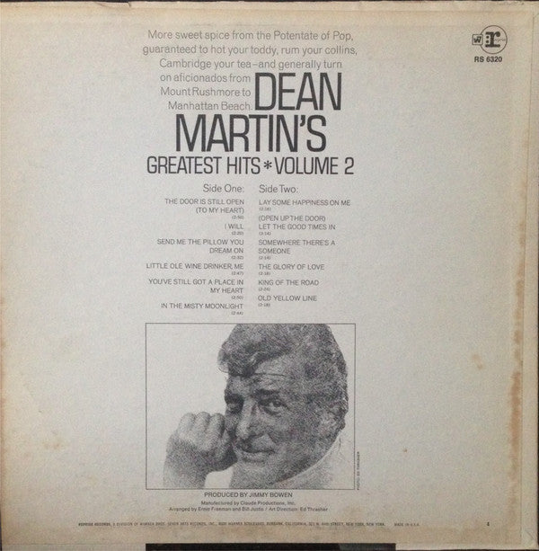 Dean Martin - Dean Martin's Greatest Hits! Volume 2 - LP