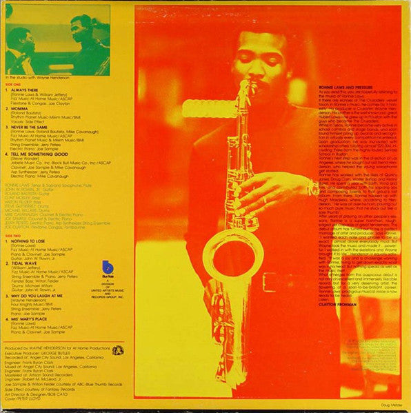 Ronnie Laws & Pressure  - Pressure Sensitive - LP