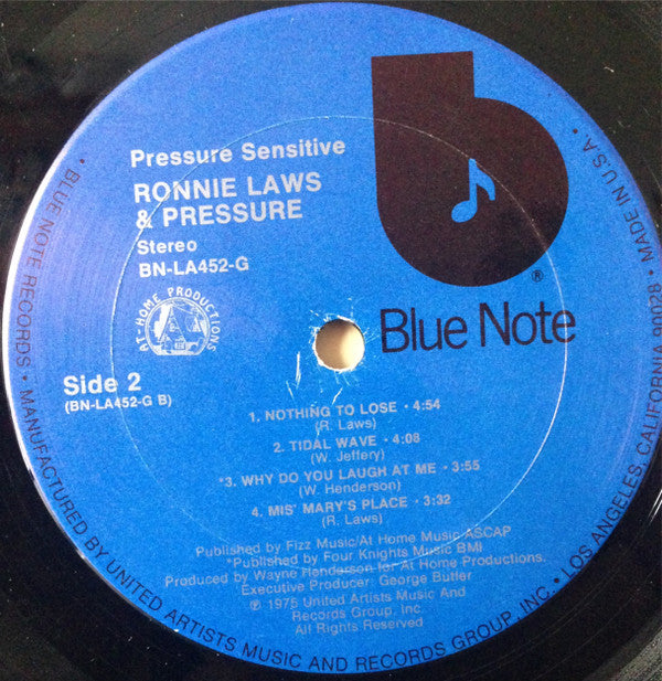 Ronnie Laws & Pressure  - Pressure Sensitive - LP