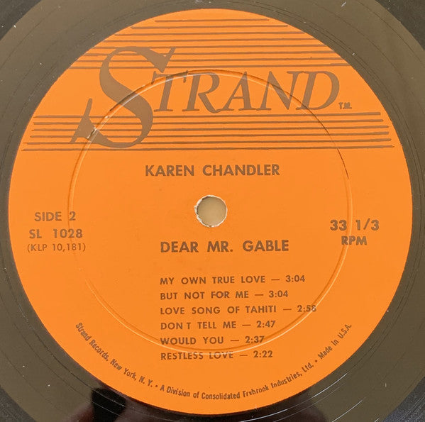Karen Chandler - Dear Mr. Gable - LP