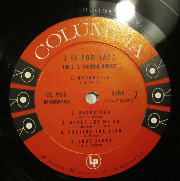 The J.J. Johnson Quintet - J Is For Jazz - LP