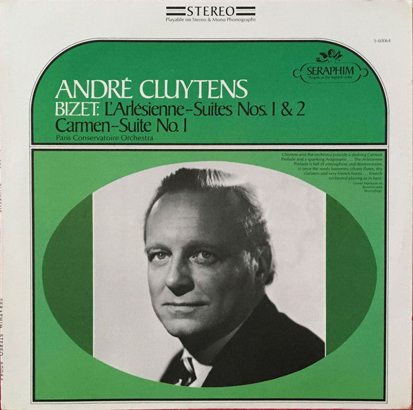 André Cluytens, Bizet* - Paris Conservatoire Orchestra* - L'Arlésienne - Suites Nos.1 & 2 / Carmen Suite No.1 - LP