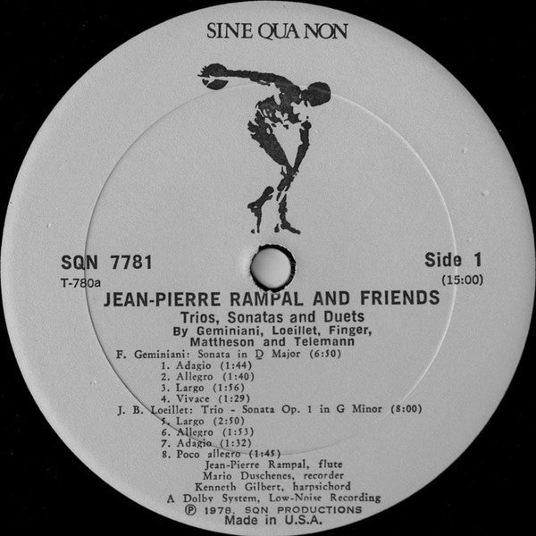 Jean-Pierre Rampal And Friends* - Trios, Sonatas And Duets By Geminiani, Loeillet, Finger, Mattheson And Telemann - LP