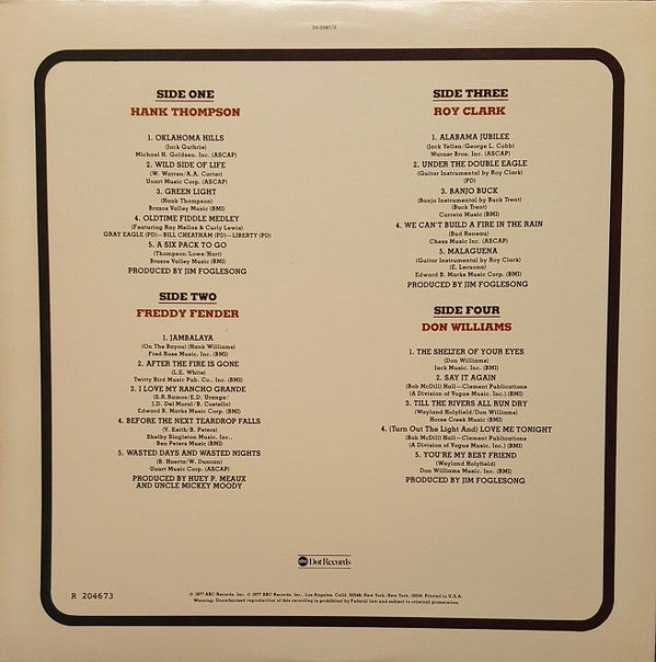 James M. Nederlander & Jim Halsey Present Roy Clark, Freddy Fender  - Country Comes To Carnegie Hall - LP