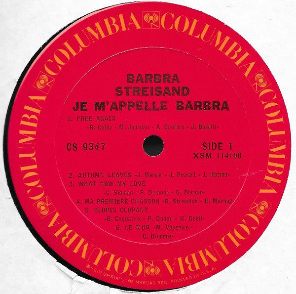 Barbra Streisand - Je m'appelle Barbra - LP
