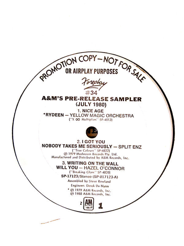 Various - Foreplay #34: A&M's Pre-Release Sampler - LP