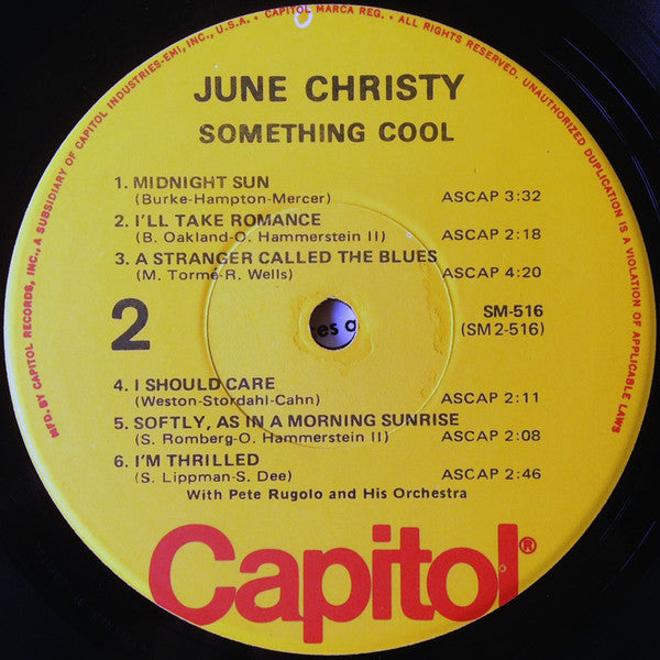 June Christy, Pete Rugolo And His Orchestra* - Something Cool - LP