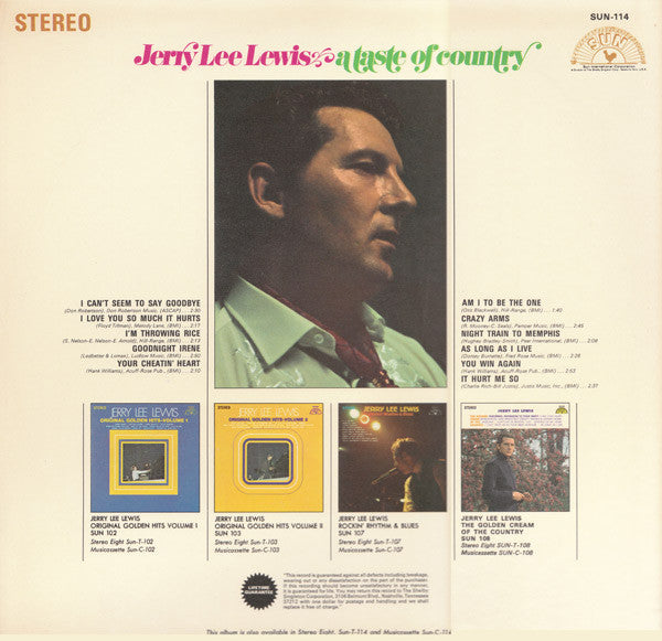 Jerry Lee Lewis - A Taste Of Country - LP
