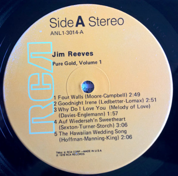 Jim Reeves - Pure Gold - Volume One - LP