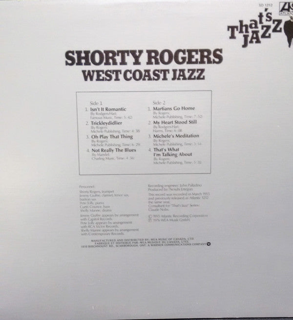 Shorty Rogers - West Coast Jazz - LP
