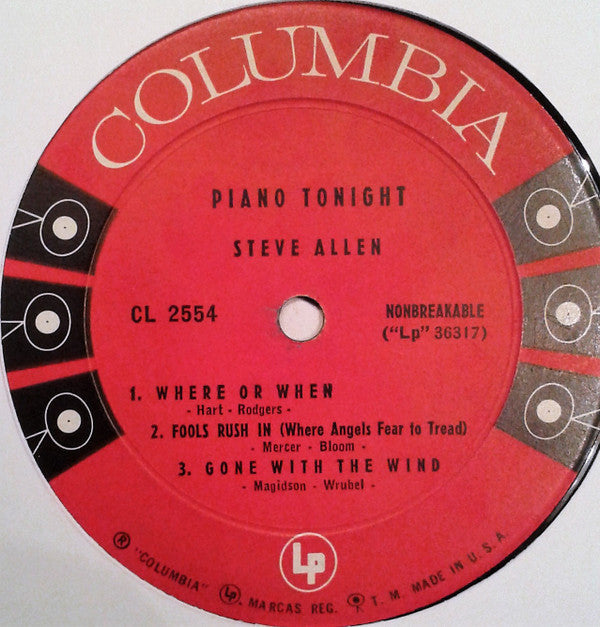 Steve Allen  - Piano Tonight! - LP