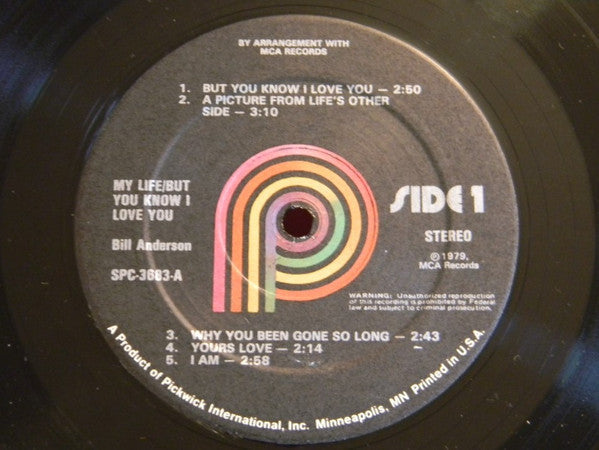 Bill Anderson  - My Life/But You Know I Love You - LP