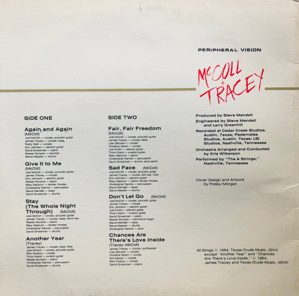 McColl & Tracey - Peripheral Vision - LP