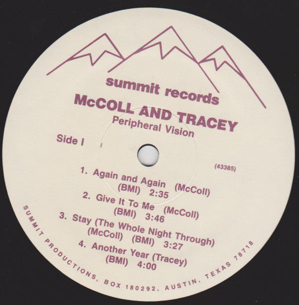 McColl & Tracey - Peripheral Vision - LP