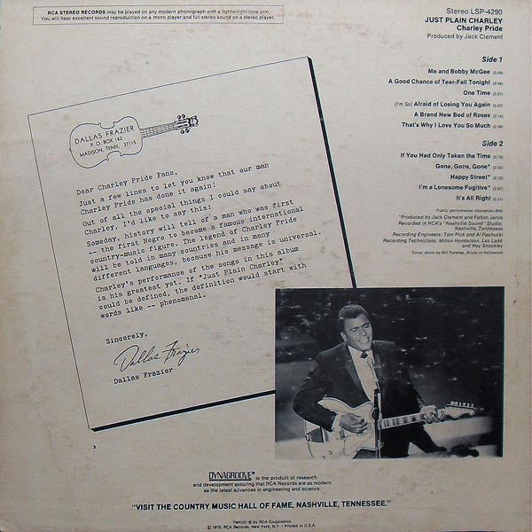 Charley Pride - Just Plain Charley - LP
