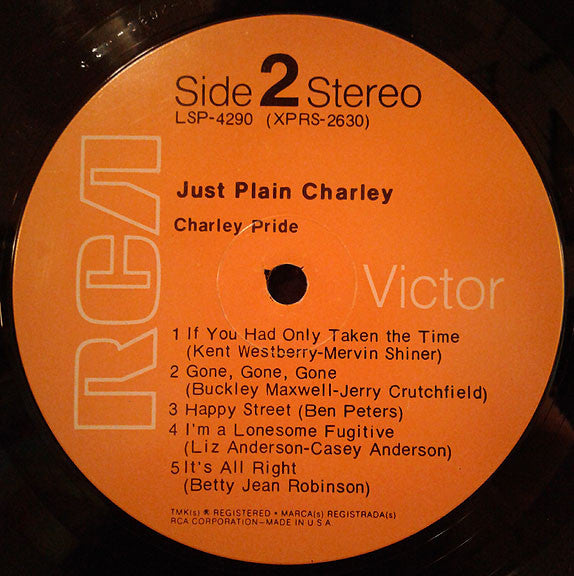 Charley Pride - Just Plain Charley - LP