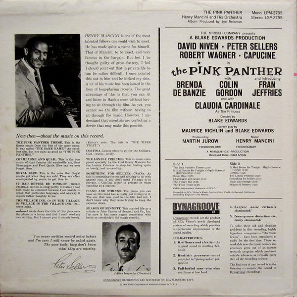 Henry Mancini - The Pink Panther (Music From The Film Score) - LP