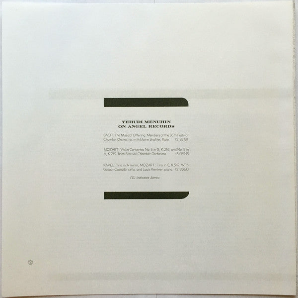 Bach*, Yehudi Menuhin, George Malcolm, Ambrose Gauntlett - Six Sonatas For Violin And Harpsichord - LP