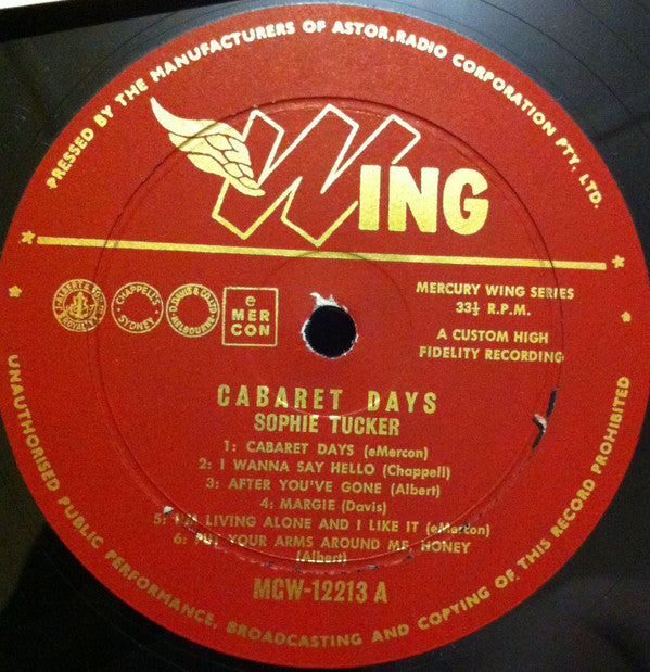 Sophie Tucker - Cabaret Days - LP