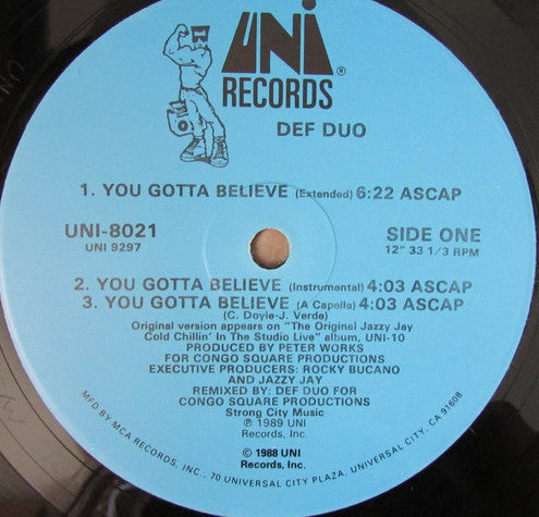 Def Duo - You Gotta Believe / Do Dat Dance - LP