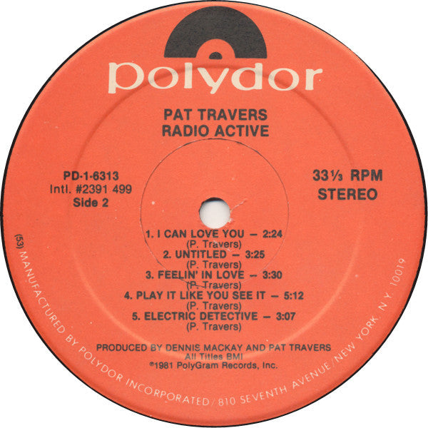 Pat Travers - Radio Active - LP